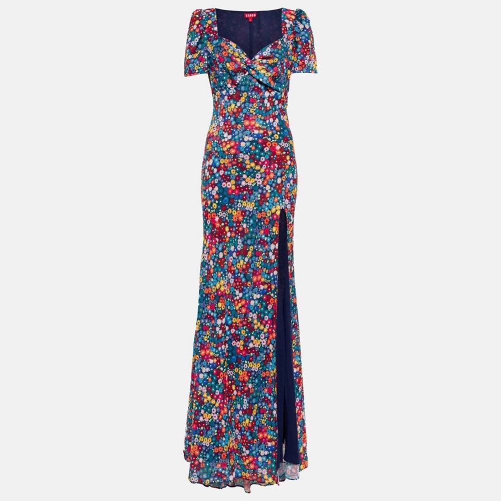 Staud Lea Maxi Dress in Rainbow Flower Market - Picture 6 of 12